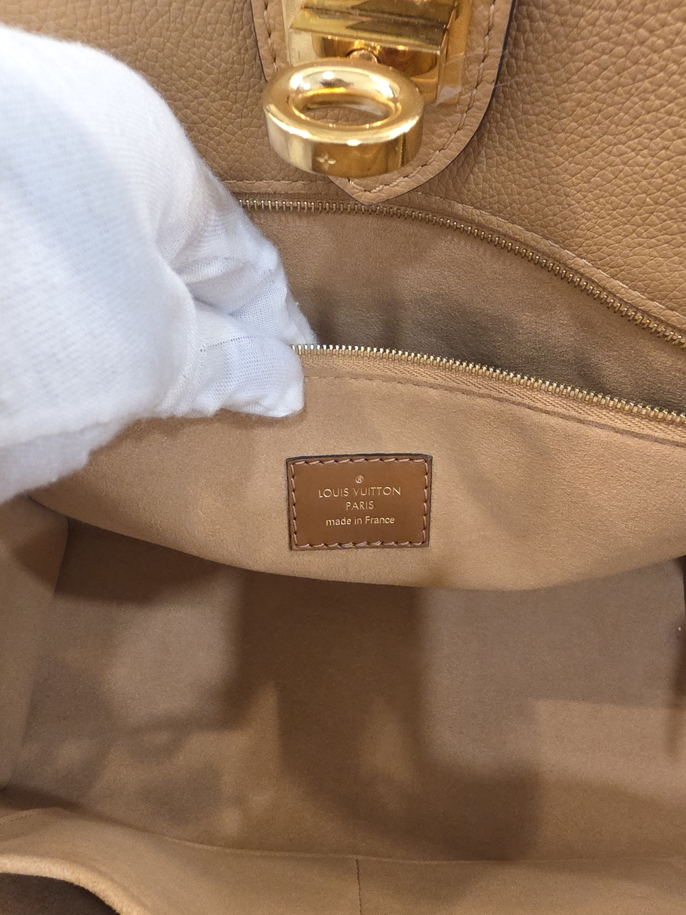 Louis Vuitton Tan and Brown Leather Satchel with Gold Hardware - Picture 9 of 15
